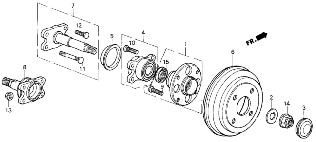 1984 Honda Civic  Bearing Assembly, Hub Unit (Toyo Seiko) Diagram for 42200SB2008