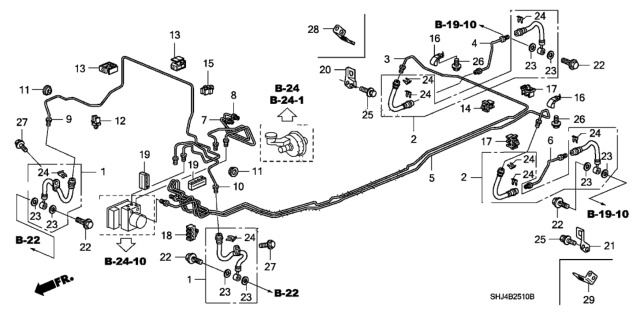 2008 Honda Odyssey  Hose Set, Front Brake Diagram for 01464SHJA00