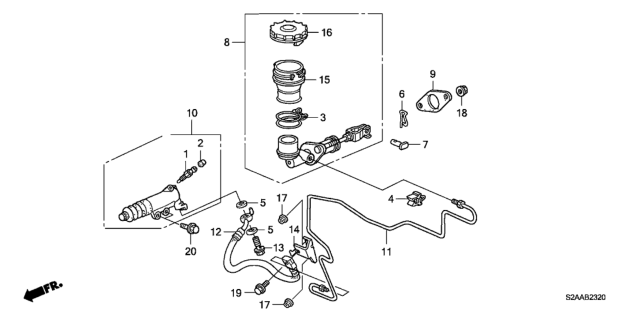 2008 Honda S2000  Tank, Clutch Fluid Diagram for 46972SF1003