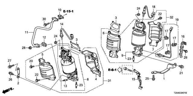 2015 Honda Accord  CONVERTER COMP, FR Diagram for 181905G1305
