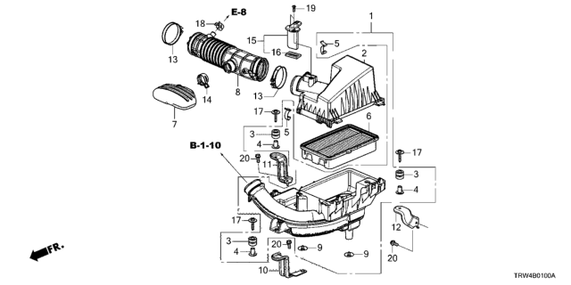 2018 Honda Clarity Plug-In Hybrid Clip (D32.6) Diagram for 176525WJA01