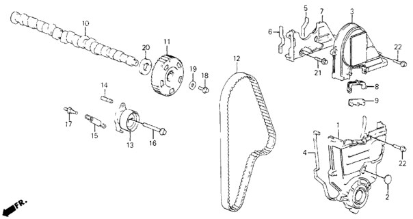 1990 Honda Civic Bolt, Tensioner (M6) Diagram for 14513PE0015