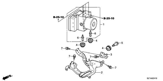 2015 Honda CR-Z  Modulator Assembly, Vsa (Rewritable) (Coo) Diagram for 57110SZT415