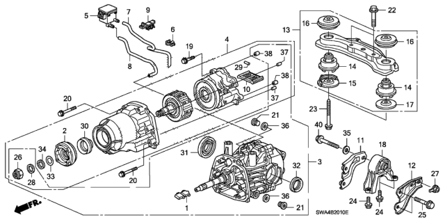 2010 Honda CR-V Carrier Sub-Assembly, Rear Differential Diagram for 41010R09000