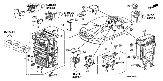 2010 Honda Civic  Receiver Unit, Tpms Diagram for 39350SVJA02
