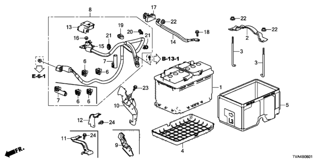 2018 Honda Accord  Cable Assy., Starter Diagram for 32410TVCA10