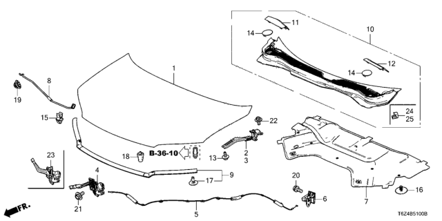 2021 Honda Ridgeline  DIVERTER SET Diagram for 74251T6ZA02