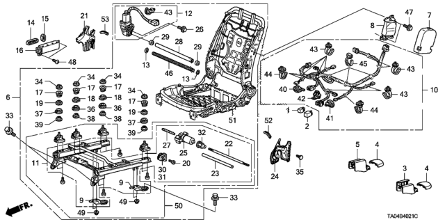 2011 Honda Accord  Spring, FR. Seat SWS Diagram for 81281STKA01