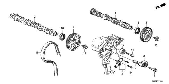 2019 Honda Pilot  Camshaft, Rear Diagram for 14200RLVA00