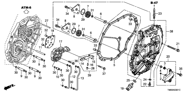 2012 Honda Insight  Spring, Detent Diagram for 24621PHT000