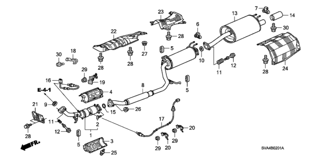 2008 Honda Civic  Gasket, Exhuast Flexible Diagram for 18229SEA013