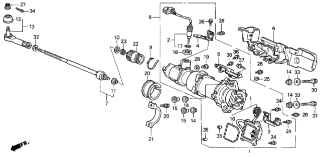 1994 Honda Prelude  Transmission Assy. Kit, RR. Actuator Diagram for 06390SS0000