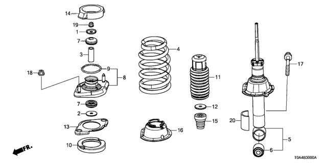 2016 Honda CR-V  Spring, Rear Diagram for 52441T1WA31
