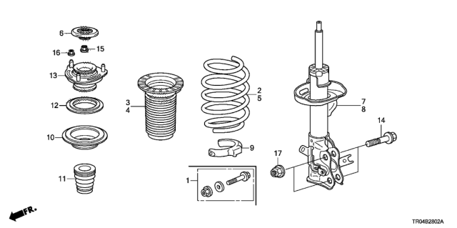2012 Honda Civic  Cover, L. FR. Dust Diagram for 51403TR7A01