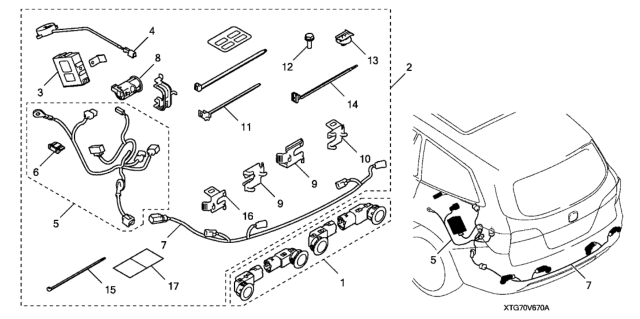2016 Honda Pilot  C-Clip Diagram for 08V67TA01M006