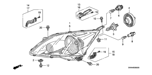 2008 Honda CR-V  Cover, Rubber Diagram for 33126SWAA01