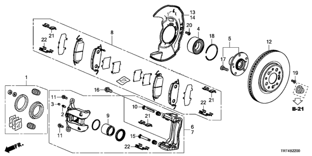 2019 Honda Clarity Fuel Cell  Retainer A Diagram for 45237TRTA02