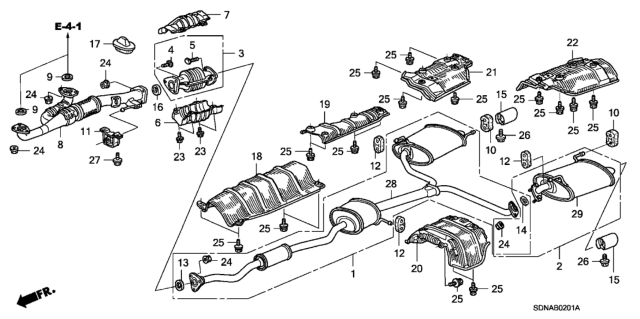 2007 Honda Accord  Converter Diagram for 18160RCAS00