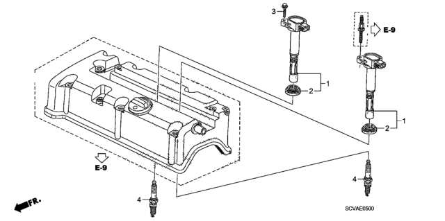 2008 Honda Element  Spark Plug (Izfr6K11) (Ngk) Diagram for 9807B5617W