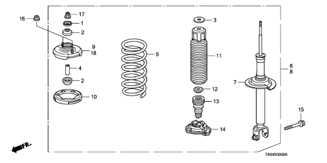 2011 Honda Accord  Rubber, Rear Bump Stop Diagram for 52722TA5A01