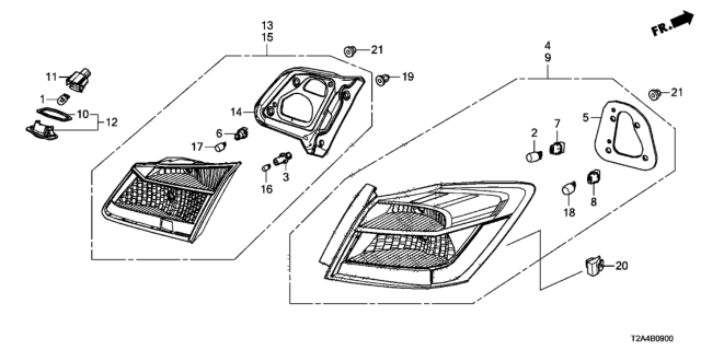 2013 Honda Accord Nut, Hex Cap 5MM Diagram for 90321SLE000