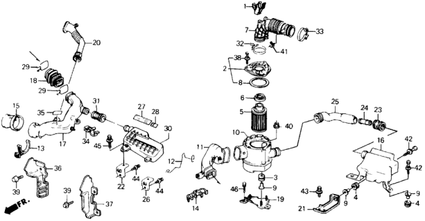 1991 Honda Prelude Nut-Washer (6MM) Diagram for 90222PK2003