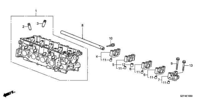 2011 Honda CR-Z Cylinder Head Diagram for 12200RB0G00