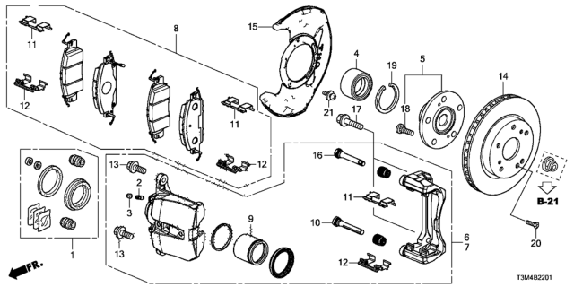 2017 Honda Accord Retainer B Diagram for 45238T3LA31