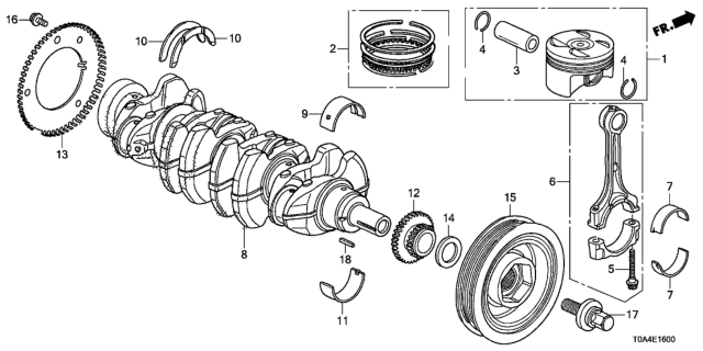2012 Honda CR-V  Pulley, Crankshaft Diagram for 13810R40A02