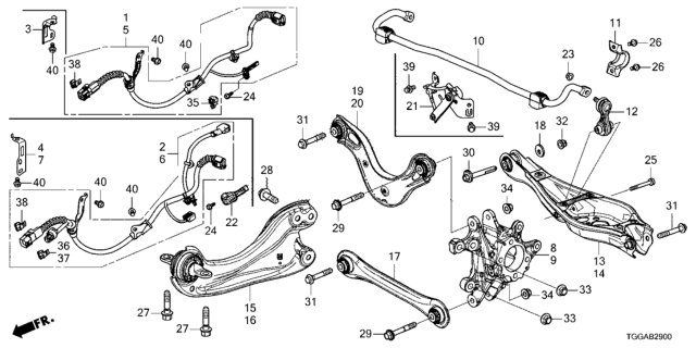 2021 Honda Civic Lower Arm A Complete Diagram for 52370TGHA00