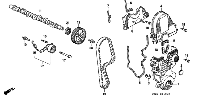1996 Honda Civic Oil Seal (29X45X8) Diagram for 91213P2FA01