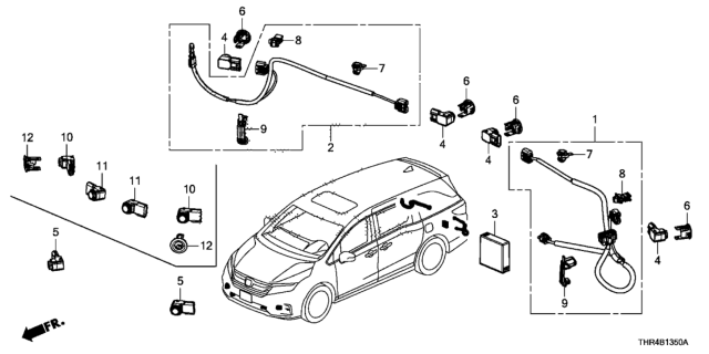 2021 Honda Odyssey  RETAINER *R561P* Diagram for 39681THRA01ZA