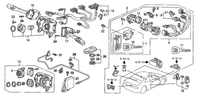 2001 Honda Prelude  Seal, Battery Box Diagram for 72697SZ3003