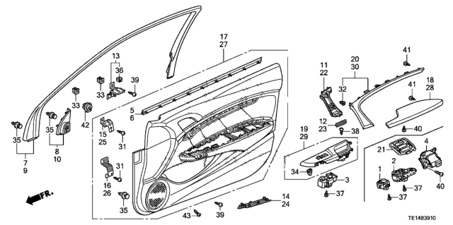 2012 Honda Accord Switch Assembly, Remote Control Mirror Diagram for 35190TA0A11