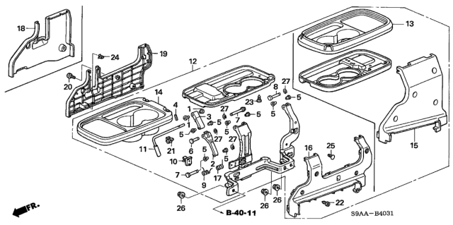 2006 Honda CR-V Cover, L. Arm (Inner) *NH167L* (GRAPHITE BLACK) Diagram for 81597S9AA01ZA
