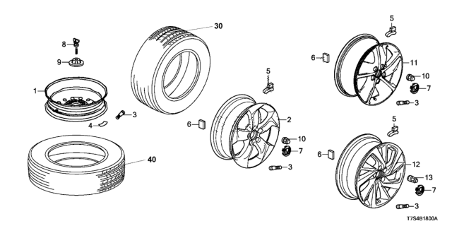 2019 Honda HR-V  Wheel, Disk Al 17X Diagram for 42700T7WA82