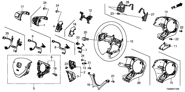 2015 Honda Civic  Screw, Tapping (4X16) (Po) Diagram for 9391324410