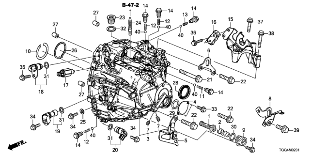 2017 Honda Civic  Spring, Strainer Setting Diagram for 21181PR8000