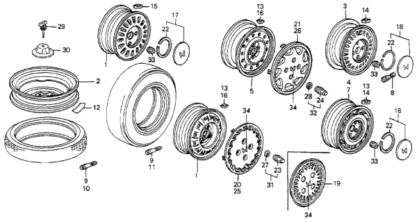 1986 Honda Accord  Plate, Spare Tire Caution (T-Type)(English) Diagram for 42767SA5671