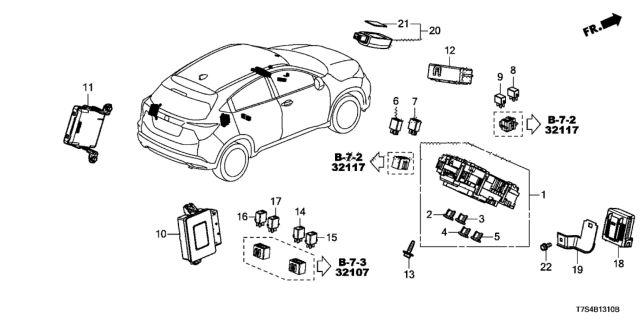 2018 Honda HR-V Heater Unit Diagram for 81289T7AJ21