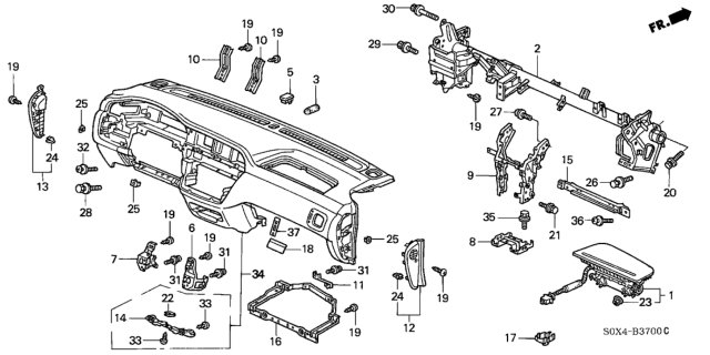 1999 Honda Odyssey  Bolt-Washer (8X30) Diagram for 934050803008