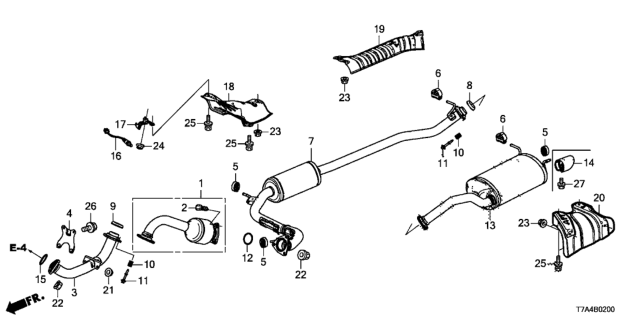 2020 Honda HR-V  Pipe B, Exhuast Diagram for 18220T7WA81