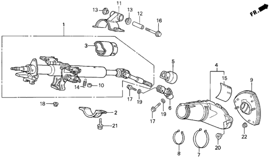 1994 Honda Prelude Pivot, Column Diagram for 53363SS0A00