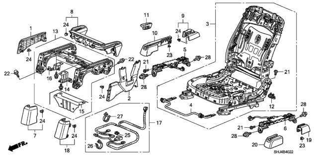 2009 Honda Odyssey  Cord, R. FR. Seat (Ods) Diagram for 81311SHJA01