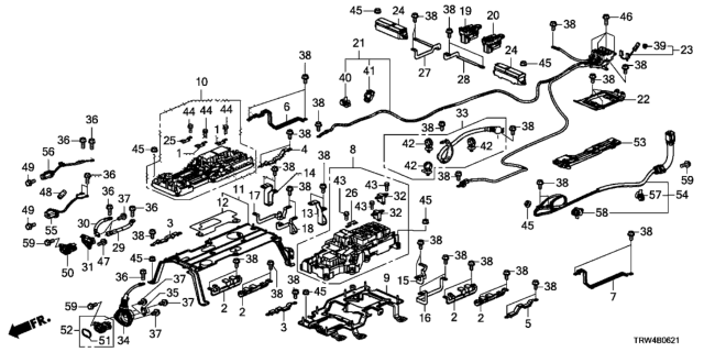 2019 Honda Clarity Plug-In Hybrid  Clip, Harness Band (159MM) (Black) Diagram for 91540TAA003