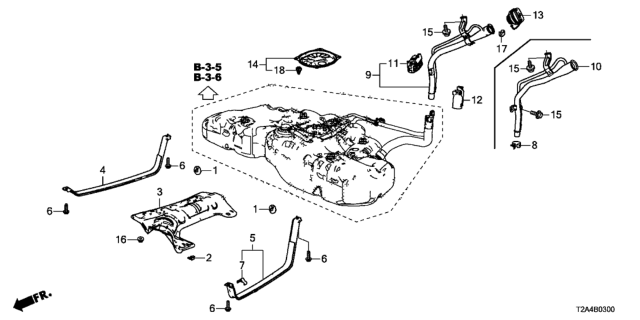 2016 Honda Accord Band L, Fuel Tank Mt Diagram for 17522T2AA00