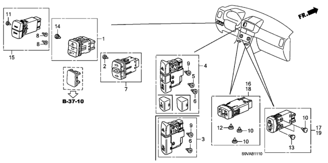 2008 Honda Pilot Bulb (14V 40Ma) Diagram for 35853S9VA11