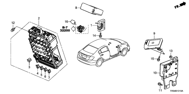 2013 Honda Civic Receiver Unit, Tpms Diagram for 39350TR0A01