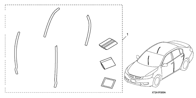 2021 Honda Accord Hybrid  Door Edge Film Diagram for 08P20TVA100A