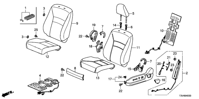2014 Honda Accord Heater, Front Diagram for 81134T2FC21
